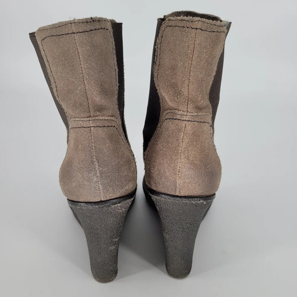 SPLENDID toupe brown wedge suede ankle booties 7.5 - Picture 9 of 12